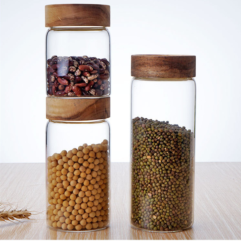 wholesale kitchen luxury food storage container glass jars set