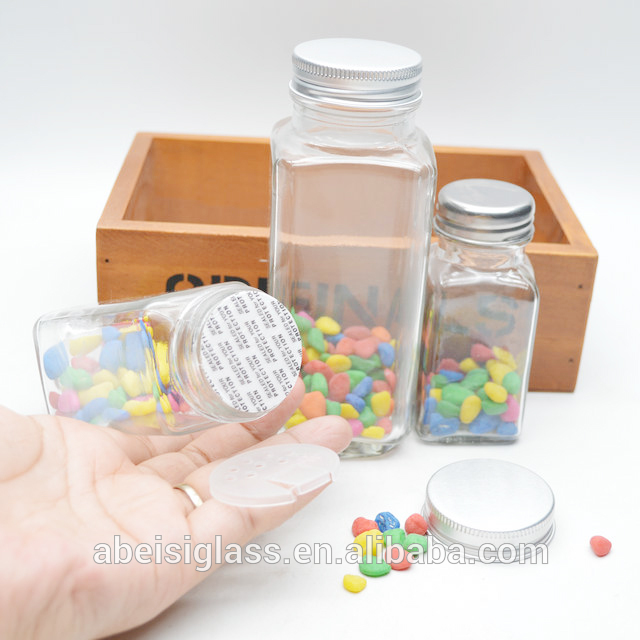 wholesale kitchen storage 2oz 2.5oz 3.5oz 4oz 6oz 8oz 16oz square glass spice jar