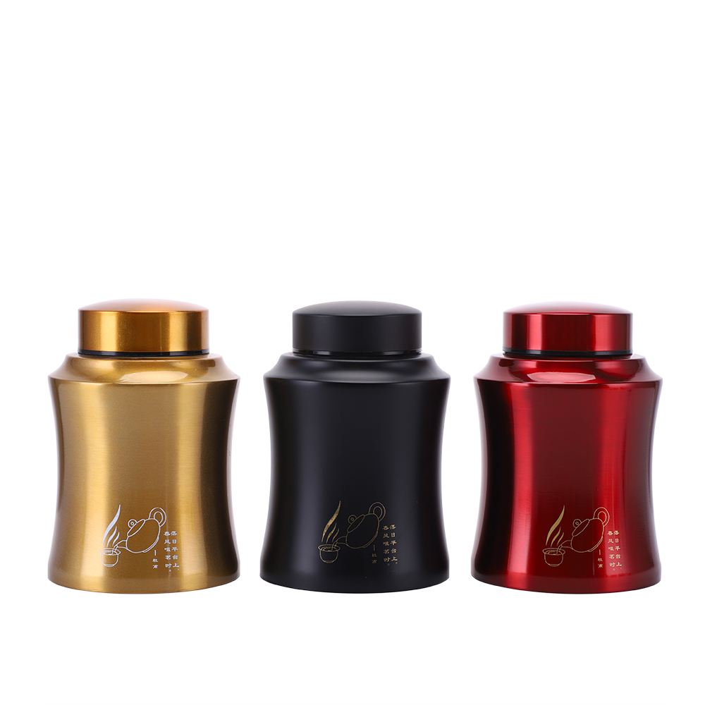 wholesale large capacity luxury stainlee steel storage tea jars with lid