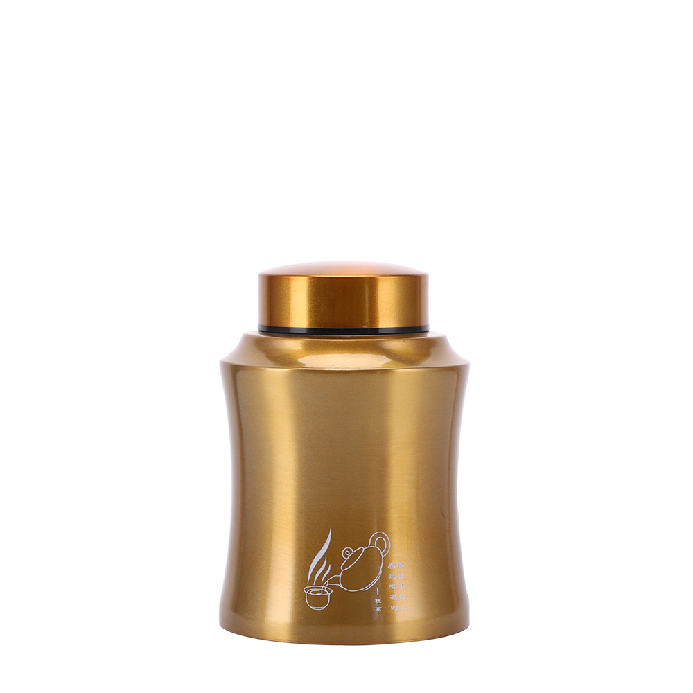 wholesale large capacity luxury stainlee steel storage tea jars with lid