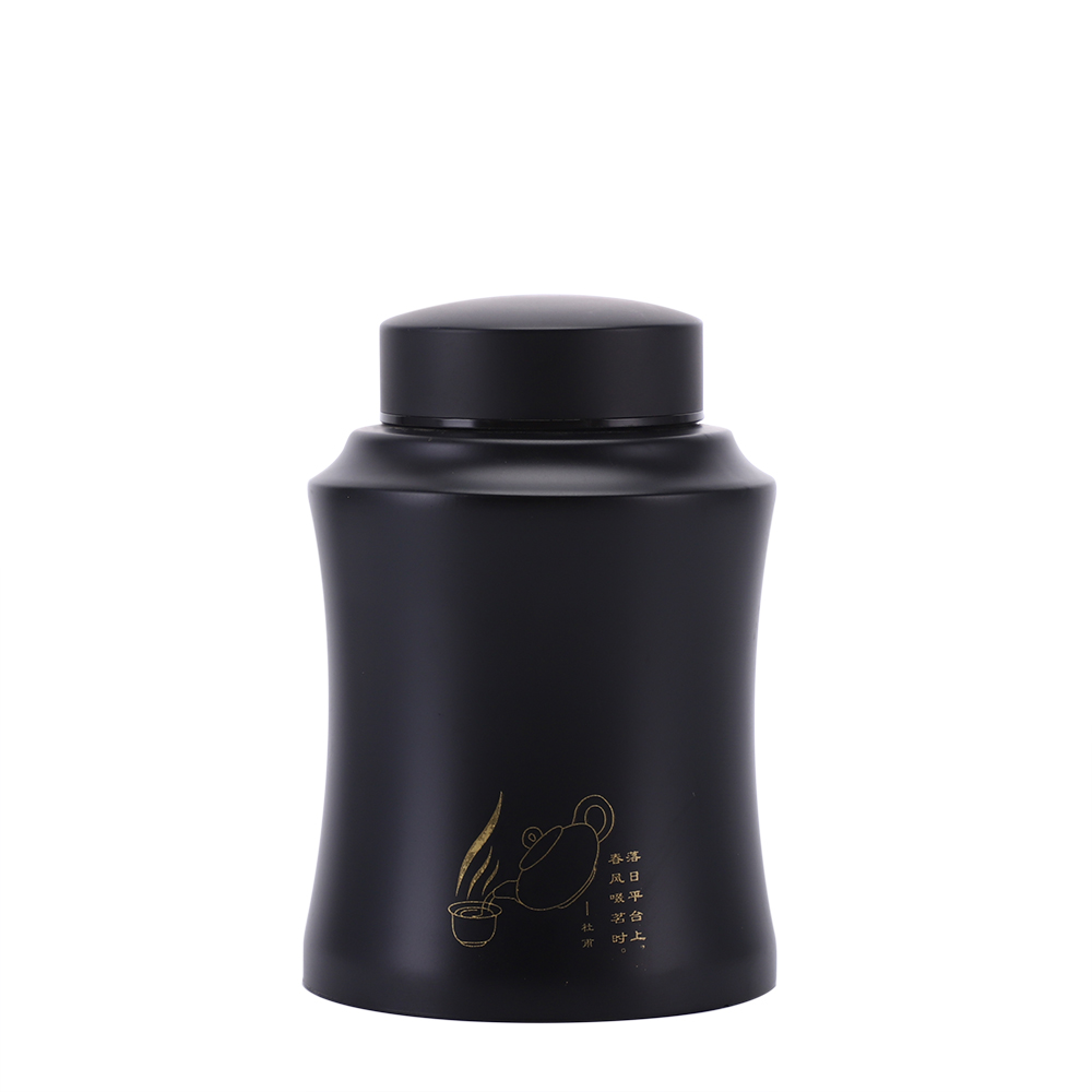 wholesale large capacity portable luxury stainlee steel storage tea jars with lid