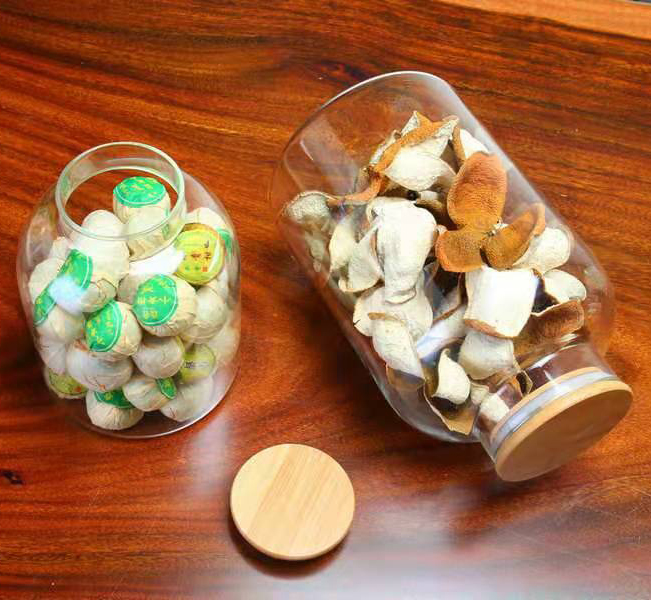 wholesale large frosted hermetic dry food glass jar with lid