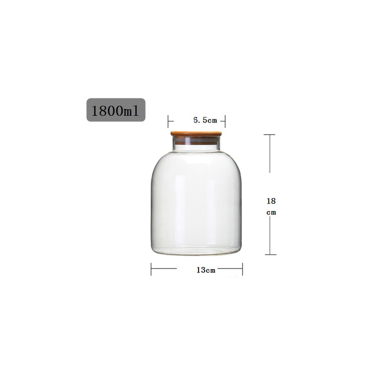 wholesale large frosted hermetic dry food glass jar with lid