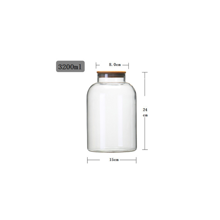 wholesale large frosted hermetic dry food glass jar with lid