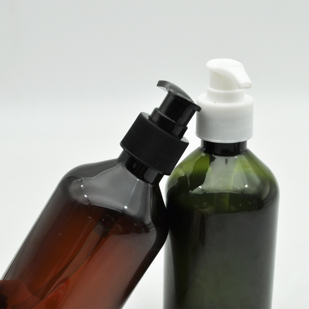 wholesale large size 300ml 500ml cosmetic container packaging plastic pet shampoo bottle with black pump cap