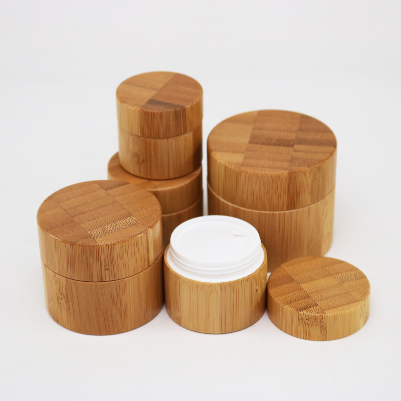 wholesale lip balm container empty bamboo lid jar 15g 20g bamboo cosmetic cream jar