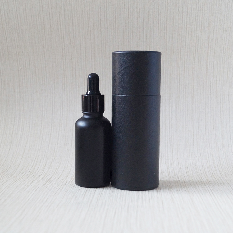 wholesale low price Matte Frosted Black Beard Oil Glass Dropper perfume Bottle 50ml 30ml