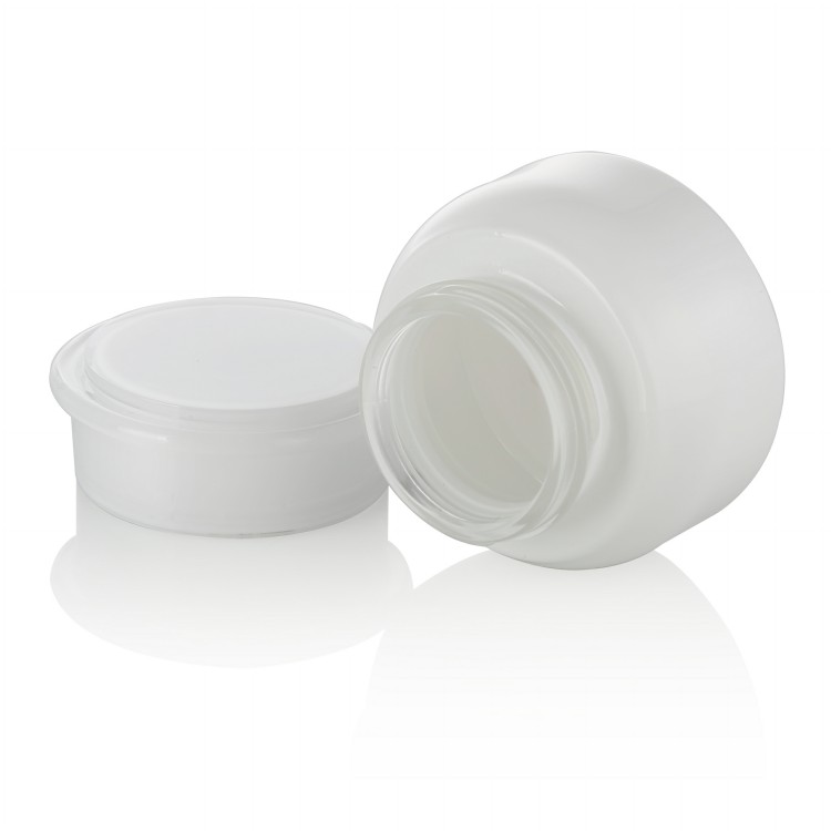 wholesale luxury 5-100 g cosmetic creams and lotions white glass jar