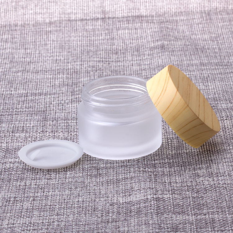 wholesale luxury cosmetic jars empty bamboo lid 1oz 2oz 4oz 6oz 8oz 50ml