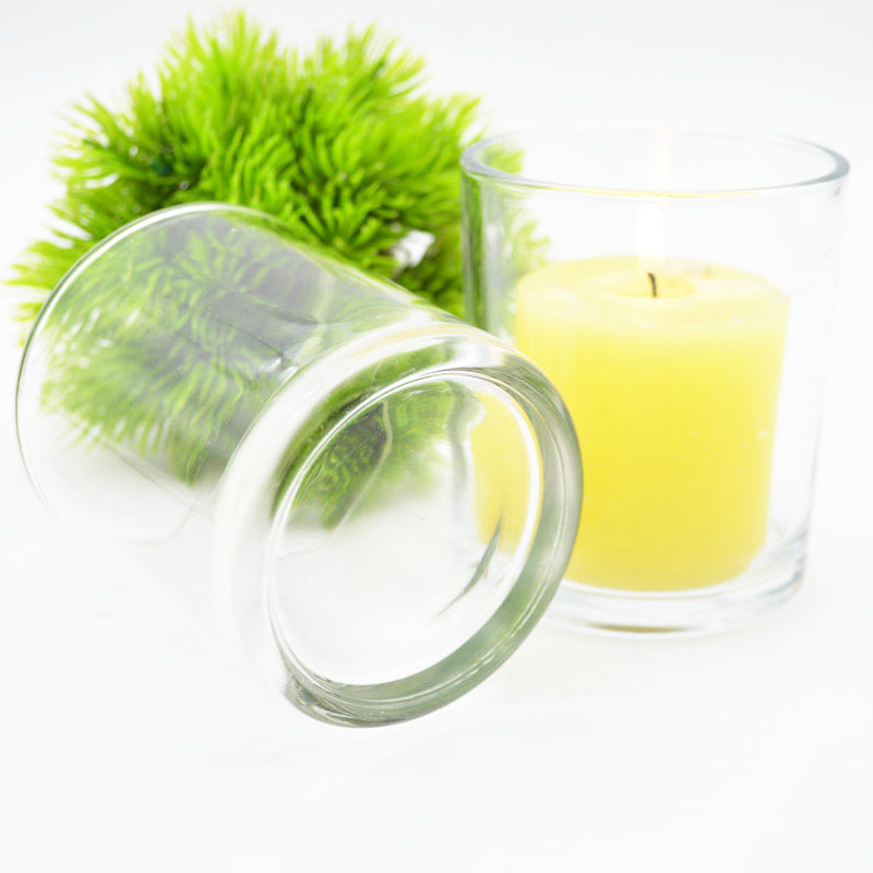 wholesale luxury custom empty clear candle holder round glass candle jars in bulk