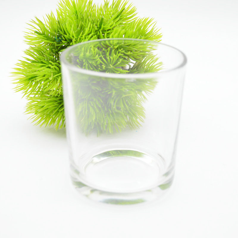 wholesale luxury custom empty clear candle holder round glass candle jars in bulk