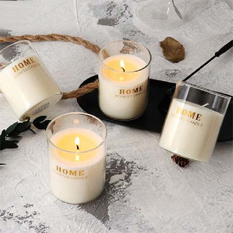 wholesale luxury custom empty matte black candle holder metal frosted glass candle jars with wooden lids in bulk