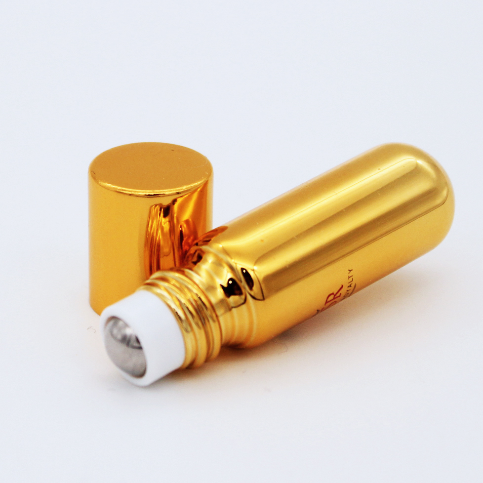 wholesale luxury empty uv essential oil eye cream 5ml 6ml stainless roll on glass bottle