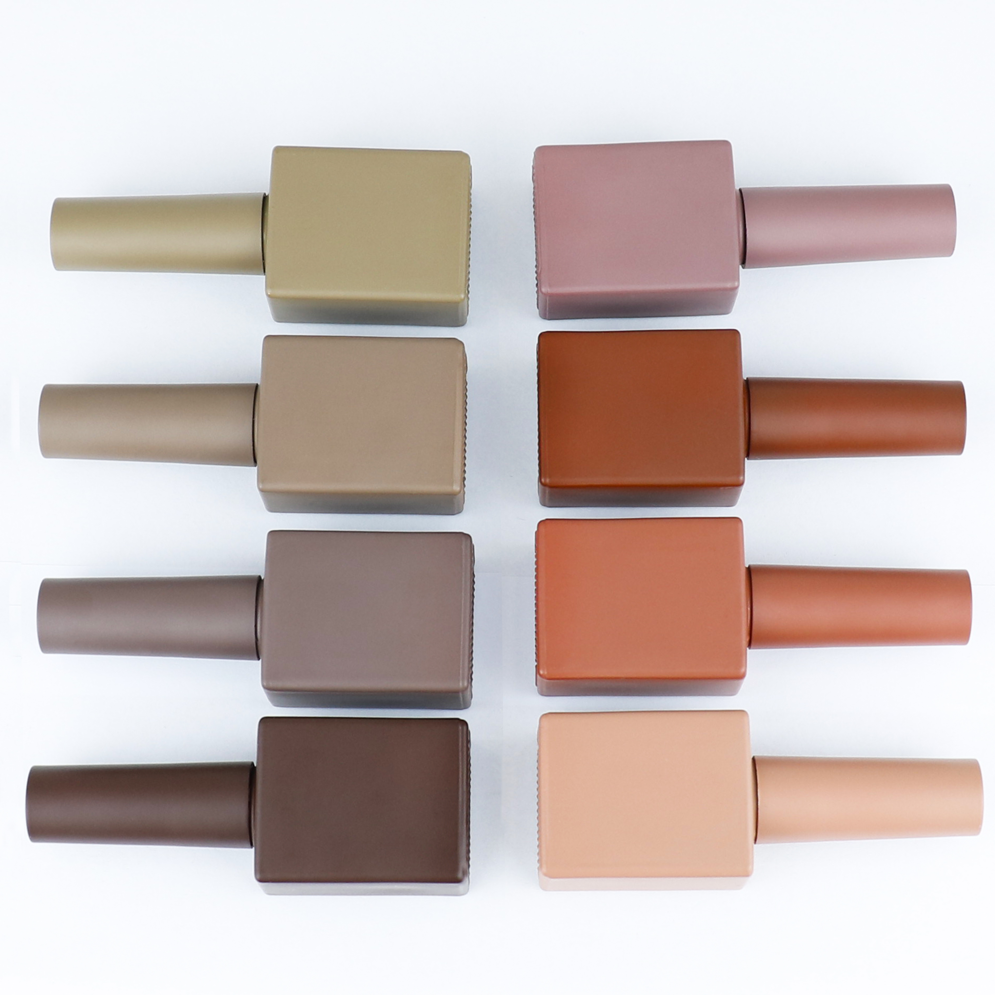 wholesale manufacture OEM custom 10ml 12ml orange Nude square empty glass nail polish bottle for nail polish with cap and brush