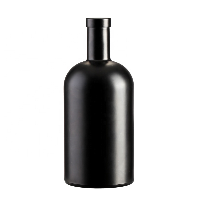 wholesale matte black gin  bottle 100ml 200ml 375ml 500ml 1000ml  750ml  glass bottle cork gin bottles