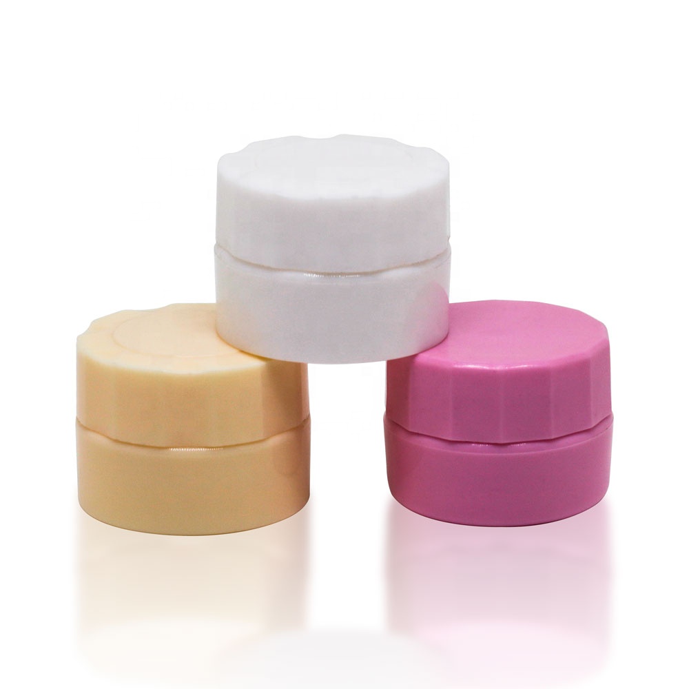 wholesale mini 3g 5g 10g pink empty plastic bottle for art uv building gel nail polish lip balm eye face cream