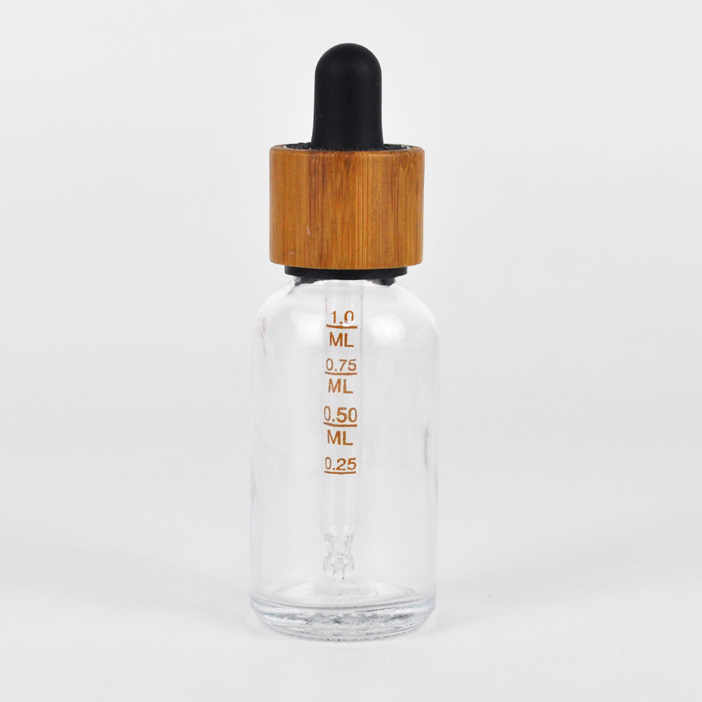 wholesale mini essential oil 5ml glass dropper bottle with bamboo cap