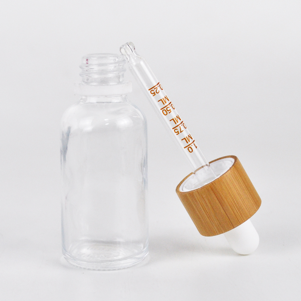 wholesale mini essential oil 5ml glass dropper bottle with bamboo cap