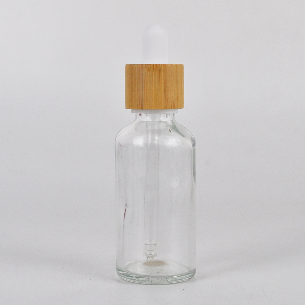 wholesale mini essential oil 5ml glass dropper bottle with bamboo cap