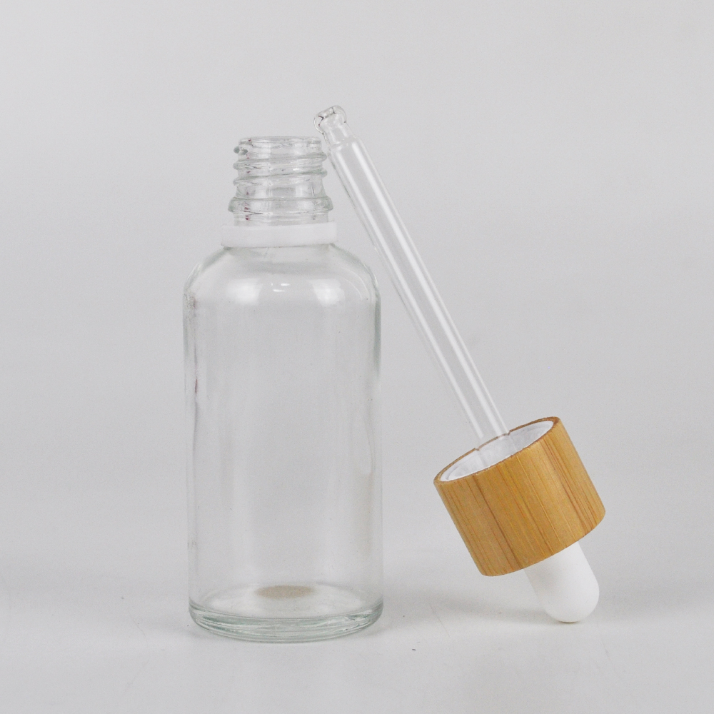 wholesale mini essential oil 5ml glass dropper bottle with bamboo cap