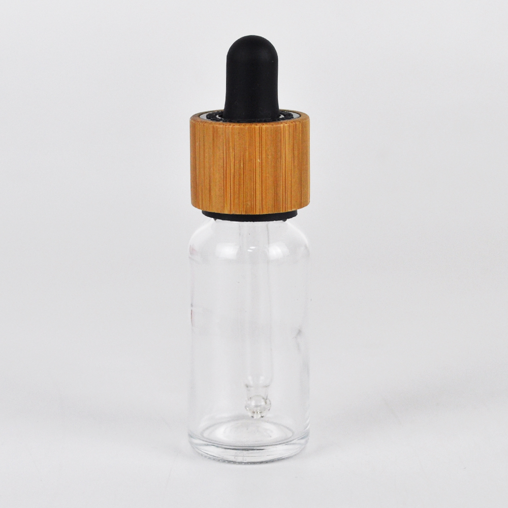 wholesale mini essential oil 5ml glass dropper bottle with bamboo cap
