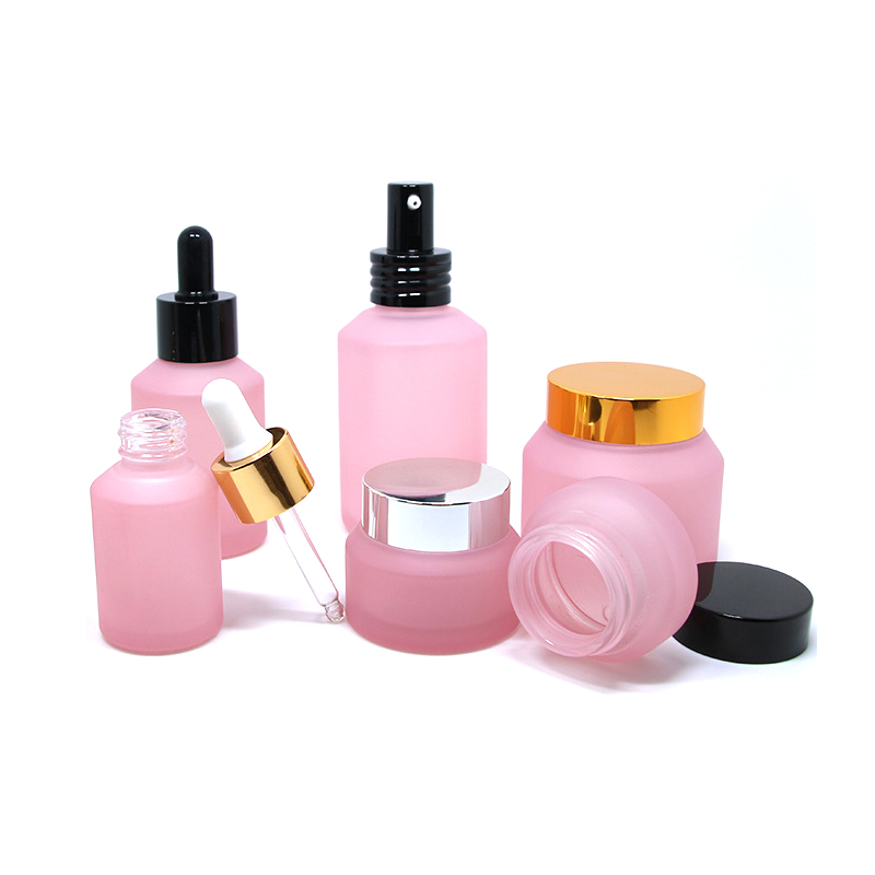 wholesale new type serum 30ml pink glass dropper bottle for essential oil