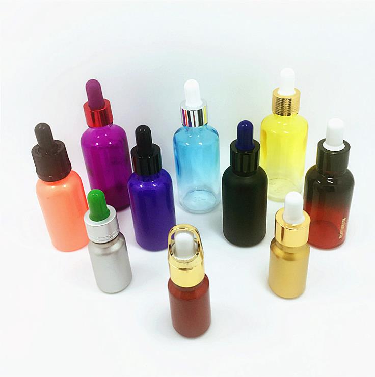 wholesale new type serum 30ml pink glass dropper bottle for essential oil