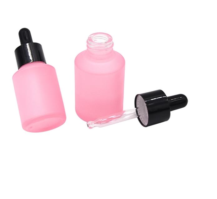 wholesale new type serum 30ml pink glass dropper bottle for essential oil