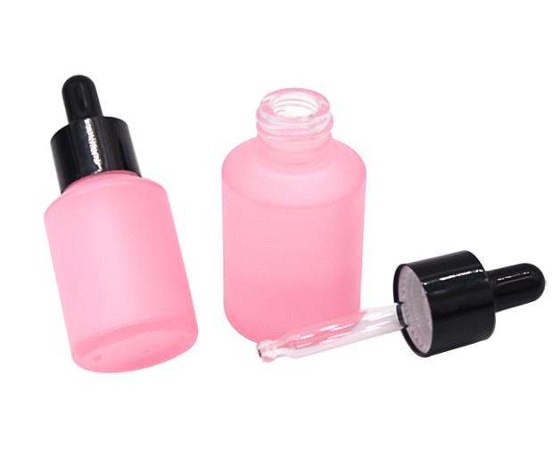 wholesale new type serum 30ml pink glass dropper bottle for essential oil