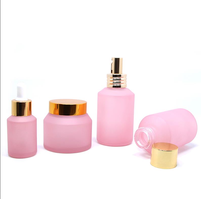wholesale new type serum 30ml pink glass dropper bottle for essential oil