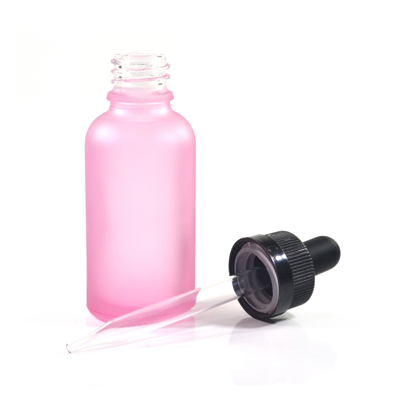 wholesale new type serum 30ml pink glass dropper bottle for essential oil