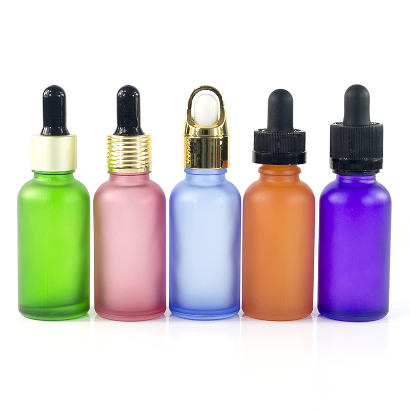 wholesale new type serum 30ml pink glass dropper bottle for essential oil