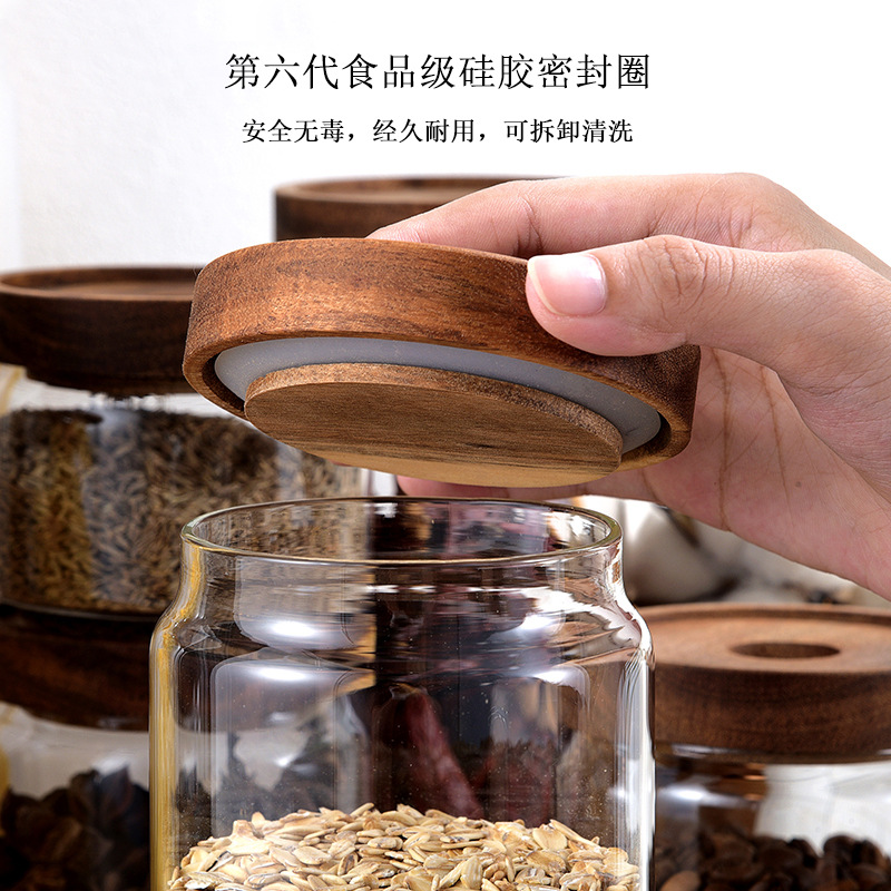 wholesale packaging large round spices storage glass containers jar