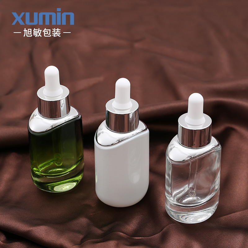 wholesale packaging white 30ml dropper bottle for cosmetic glass bottle