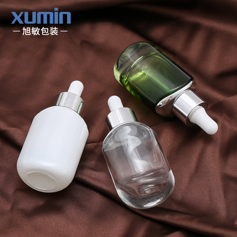 wholesale packaging white 30ml dropper bottle for cosmetic glass bottle