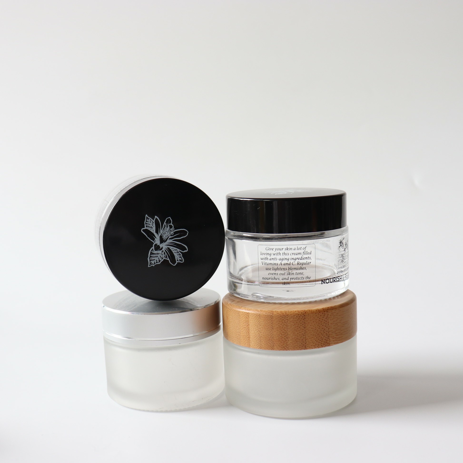 wholesale packing emtpy frosted cometic glass jar for cream