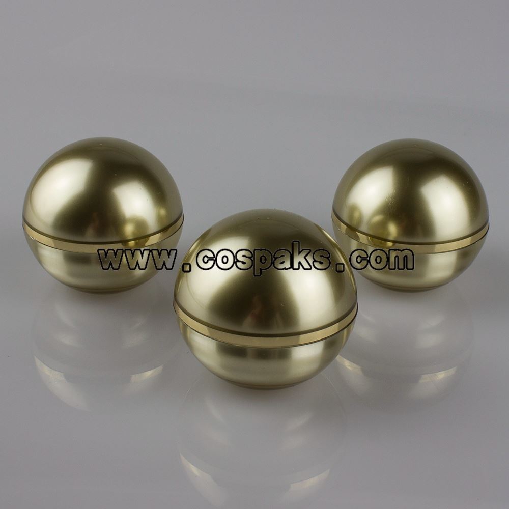 wholesale plastic golden 15g acrylic ball jars, 15ml ball plastic jars, 15g Cosmetic Pot Wholesale
