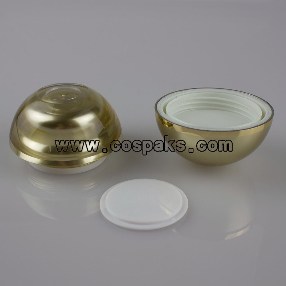 wholesale plastic golden 15g acrylic ball jars, 15ml ball plastic jars, 15g Cosmetic Pot Wholesale
