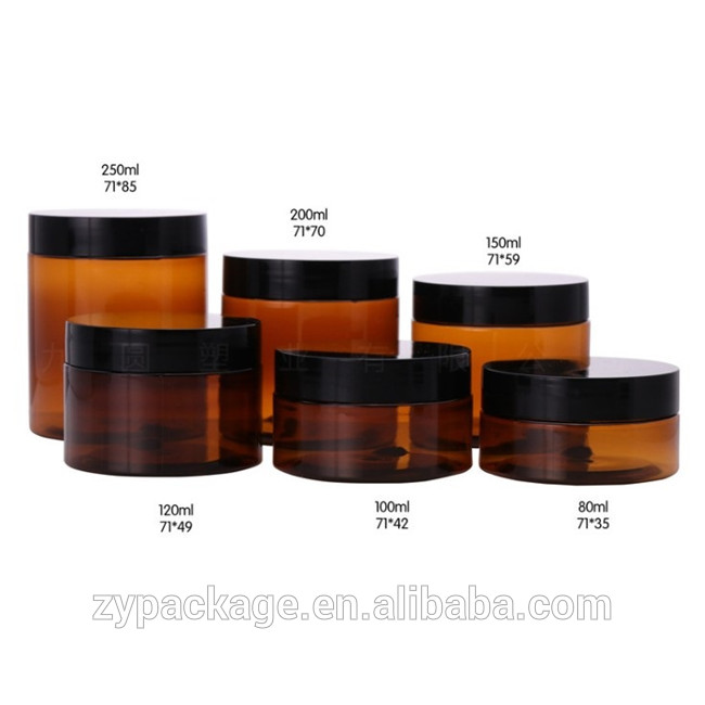 wholesale plastic jar transparent 250ml with aluminium cap 50ml 100ml 120ml 200ml 300ml 500ml