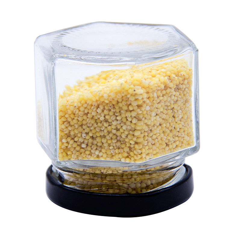 wholesale price different sizes hexagon shape empty honey glass jar