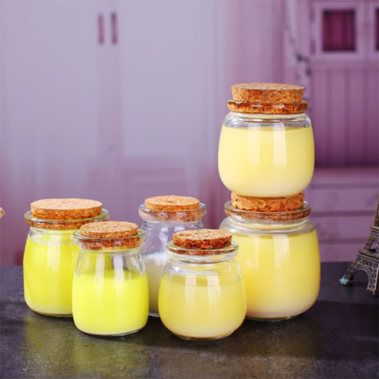 wholesale pudding jar 150ml 4oz mini saffron spice pudding mason glass jars and bottle with bamboo lid
