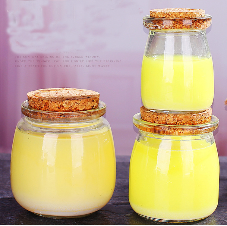 wholesale pudding jar 150ml 4oz mini saffron spice pudding mason glass jars and bottle with bamboo lid