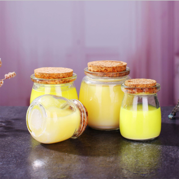 wholesale pudding jar 150ml 4oz mini saffron spice pudding mason glass jars and bottle with bamboo lid