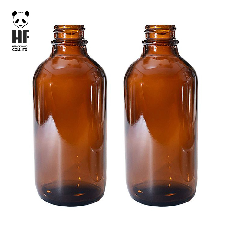 wholesale refillable boston round amber 100 ml spirit milk glass bottle