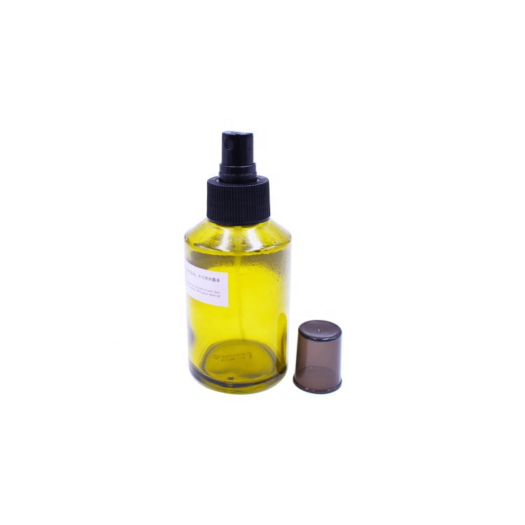 wholesale refilling empty fine mist sprayer 120ml 125ml sloping shoulder olive green glass cosmetic bottle