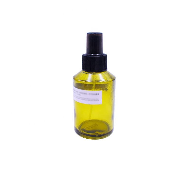 wholesale refilling empty fine mist sprayer 120ml 125ml sloping shoulder olive green glass cosmetic bottle