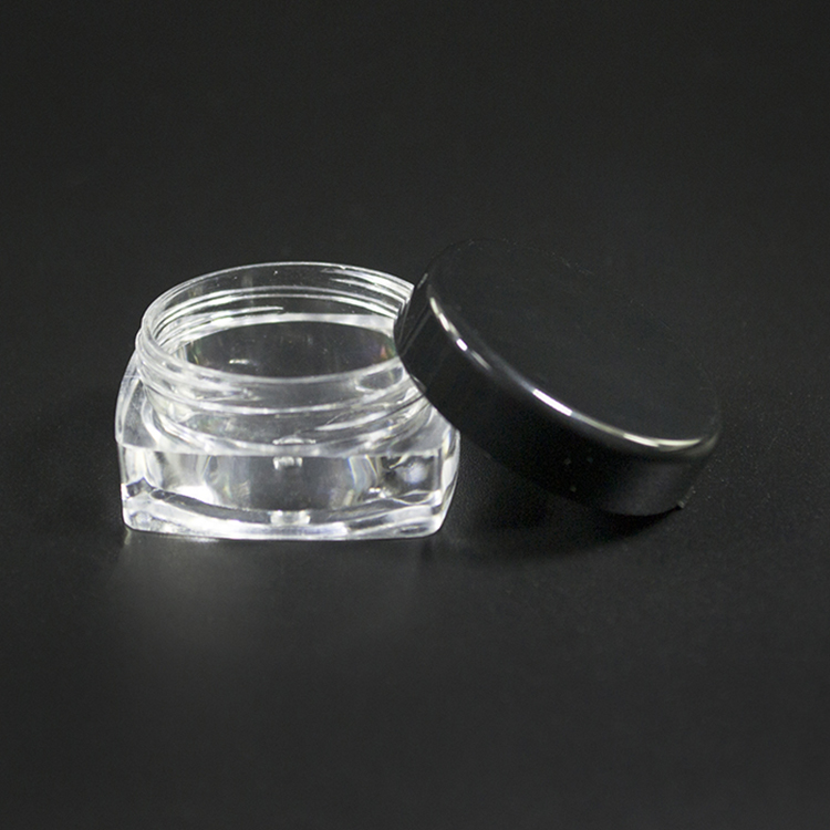 wholesale round and square sample mini 3g 5g 10g 15g 20g plastic cosmetic cream jar with colored lid