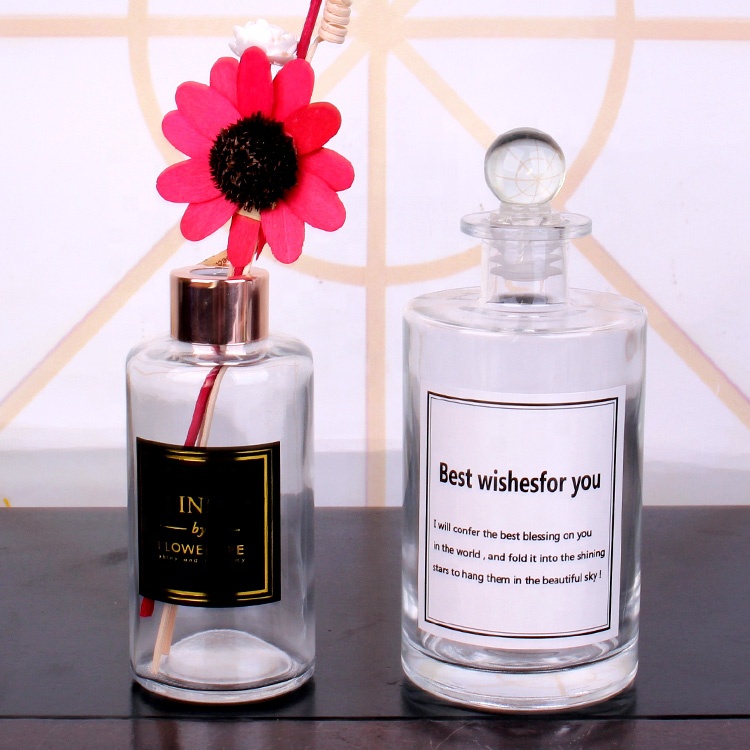 wholesale round glass reed diffuser bottle glass aroma bottle