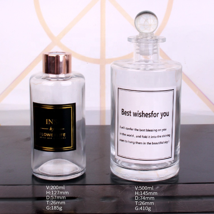 wholesale round glass reed diffuser bottle glass aroma bottle