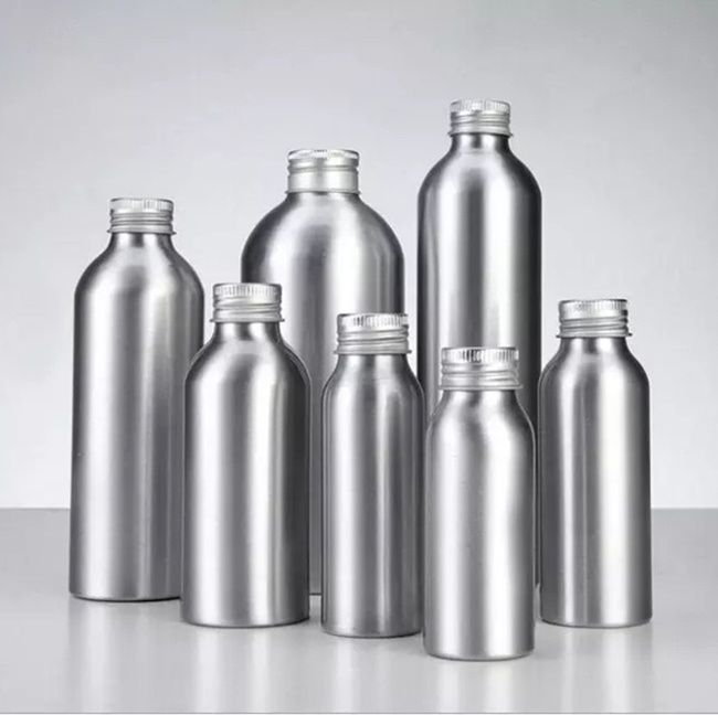 wholesale screen silk printing aluminum bottles luxury cosmetic bottle